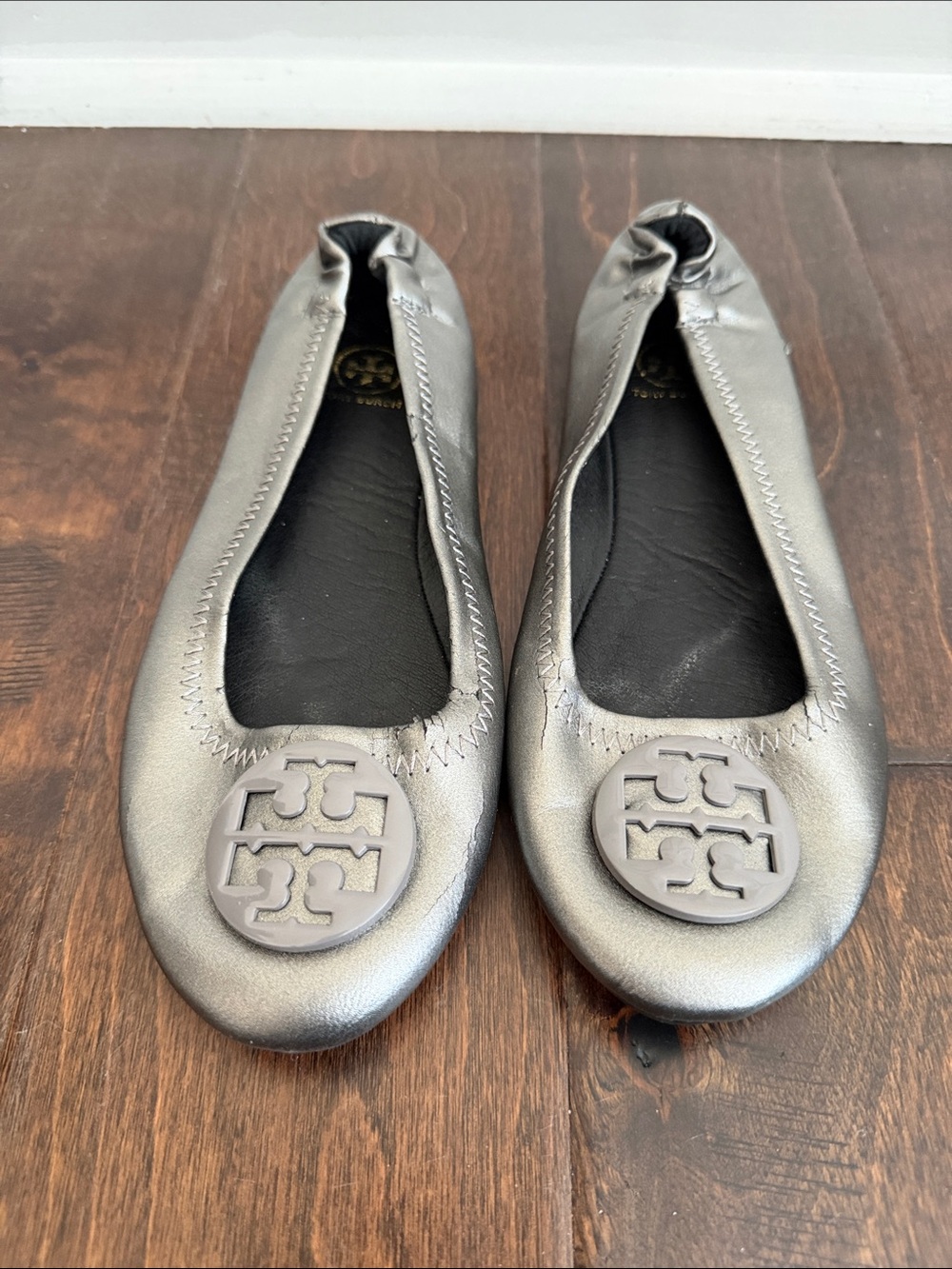 Tory Burch grey Reva Travel Ballet 39